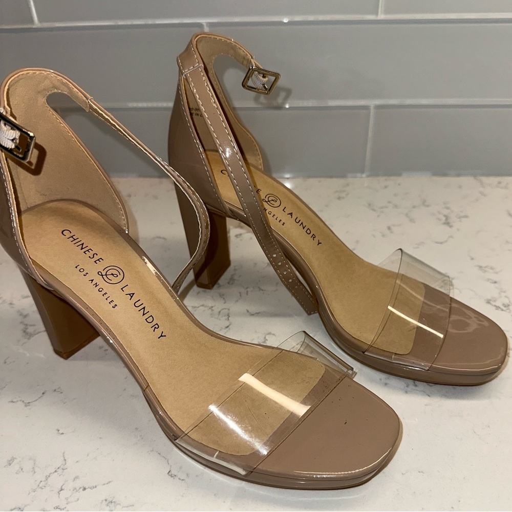 Chinese Laundry Nude Block Heel Sandals